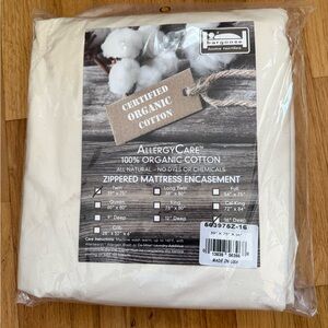 ALLERGY CARE 100% ORGANIC COTTON ZIPPERED MATTRESS ENCASEMENT TWIN